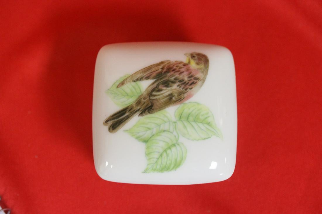A Limoges Trinket Box: 2 1/8" square - signed: Rochard