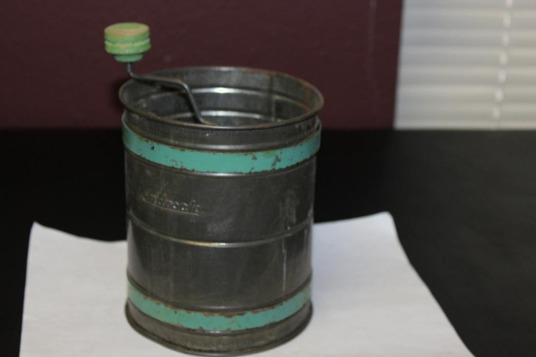 A Vintage Androck Flour Grinder: Can=6" tall