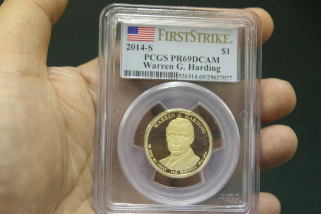 A PCGS Graded 2014-S $1.00 Coin: Warren G. Harding - PR69DCAM