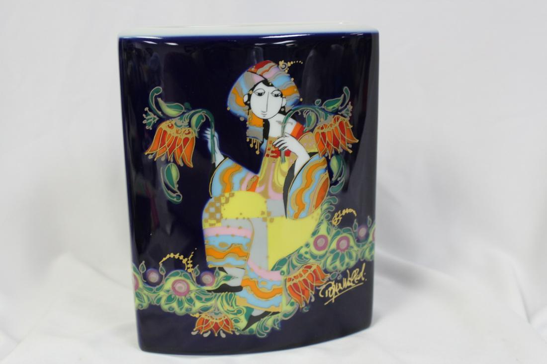 A Rosenthal Bjorn Wiinbald Vase: 7" tall - 1001 Night tales