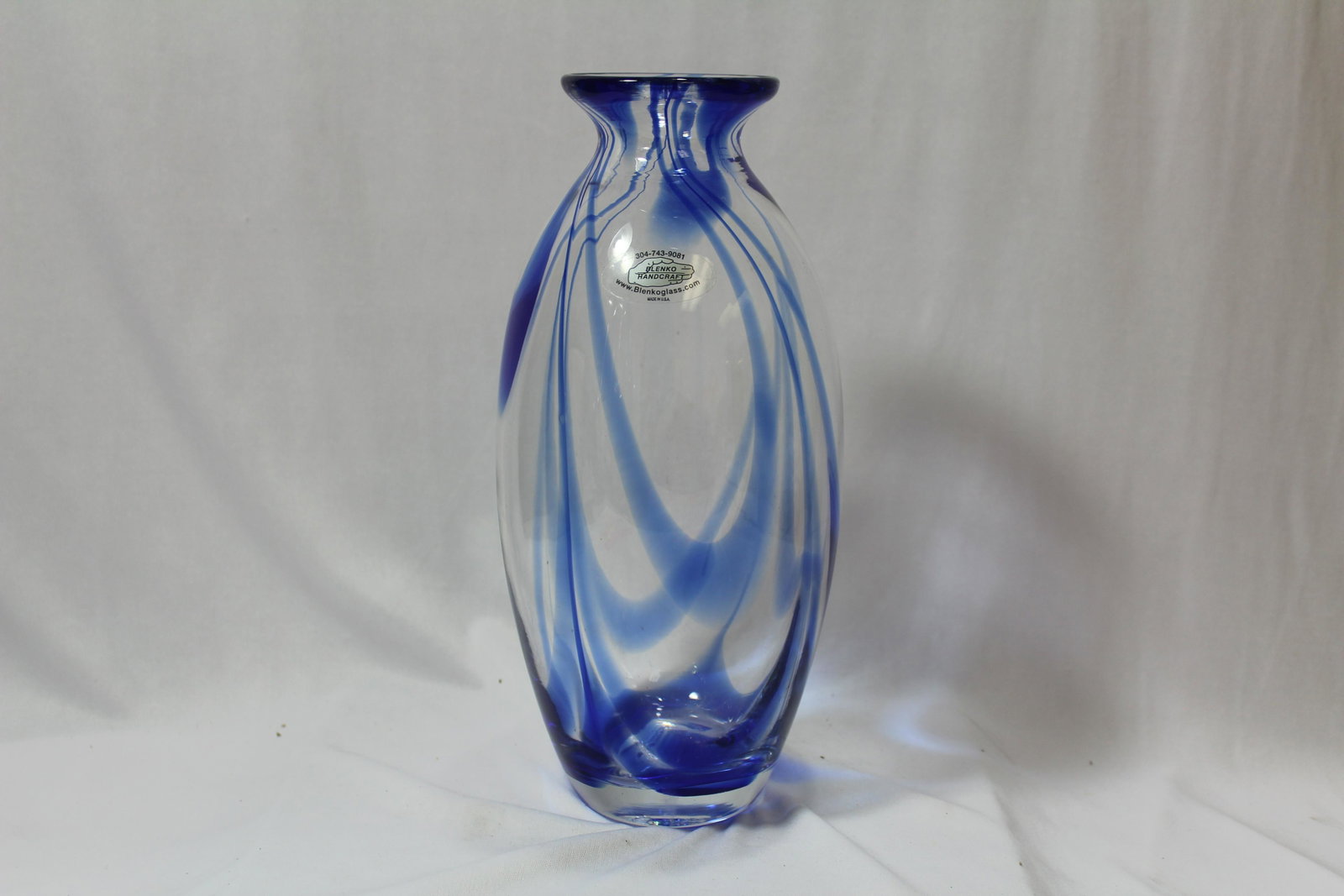 A Blenko Glass Vase: 10 1/2" tall