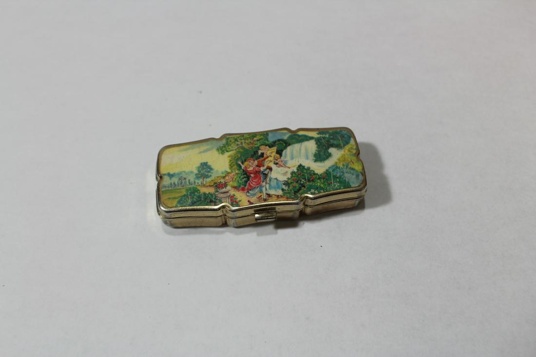 A Metal Pill Box: 2 5/8" long