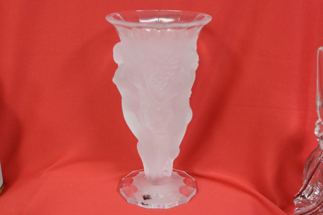A Desna Nude Crystal Vase: 8 5/8" tall