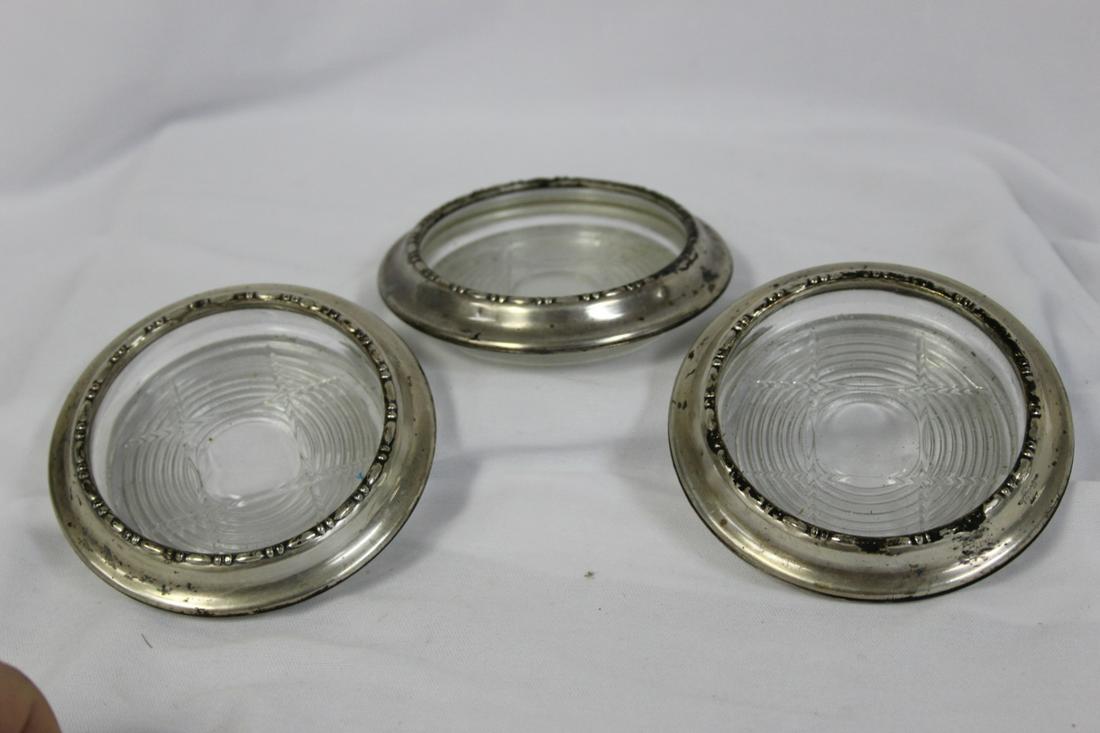 Lot of 3 Sterling Coasters: 3 3/4" in diameter