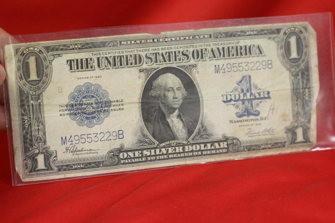 A 1923 One Dollar Silver Certificate: horse blanket