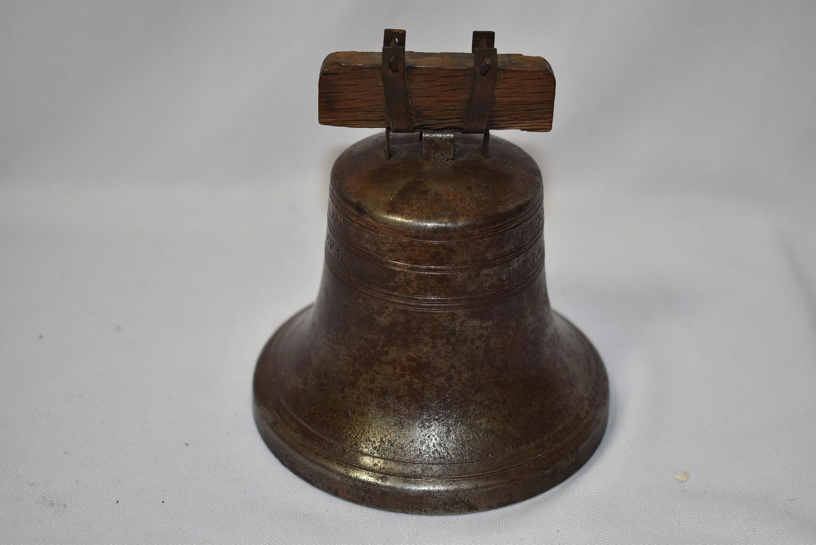 A Metal Liberty Bell Bank: Please note= no key - 4 1/4" tall