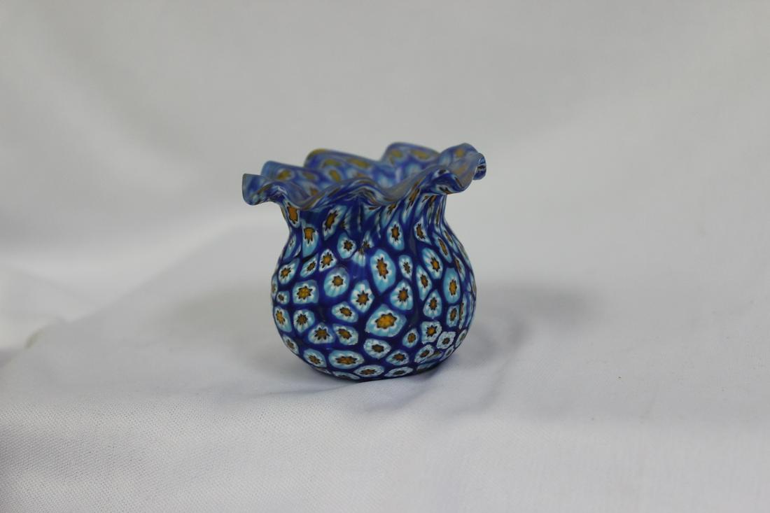 A Millefiori Italian Glass Toothpick Holder: as shown on photos
