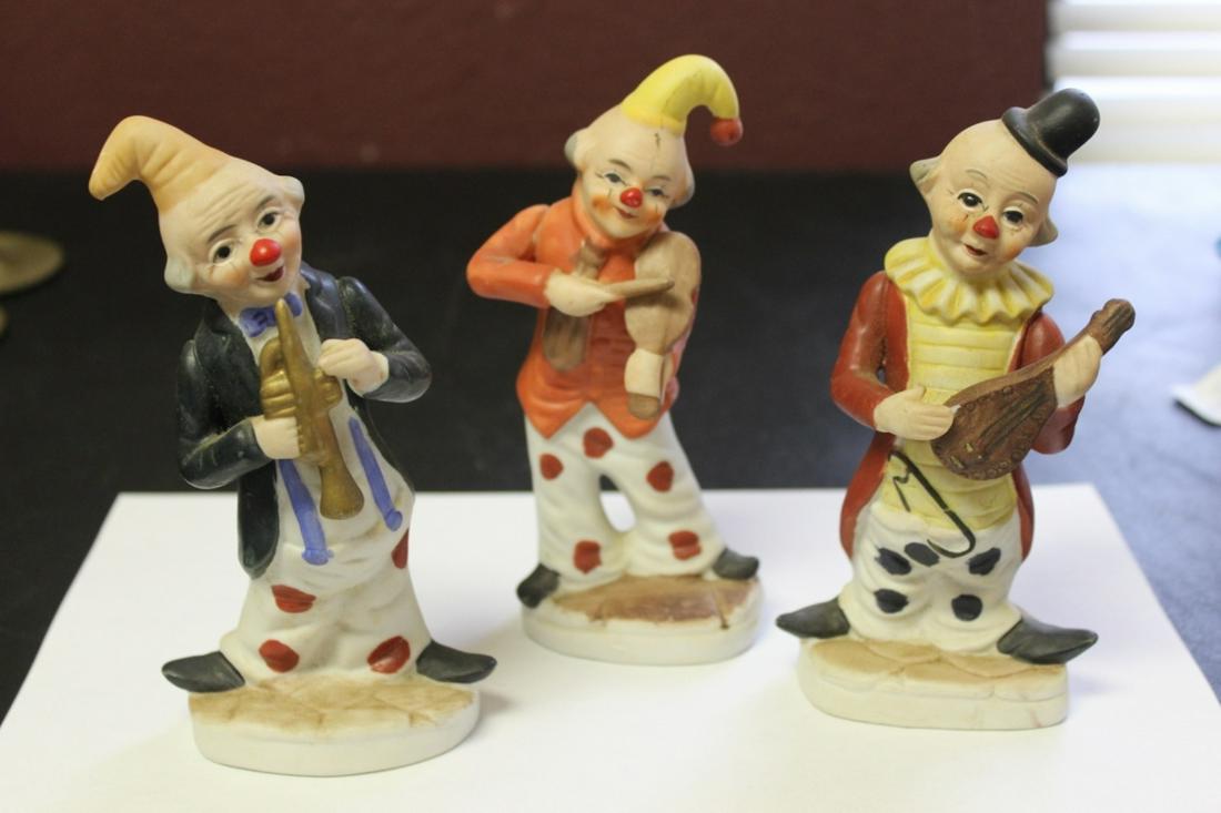 Lot of 3 Korean Ceramic Clowns: 5 3/4 inch tall each