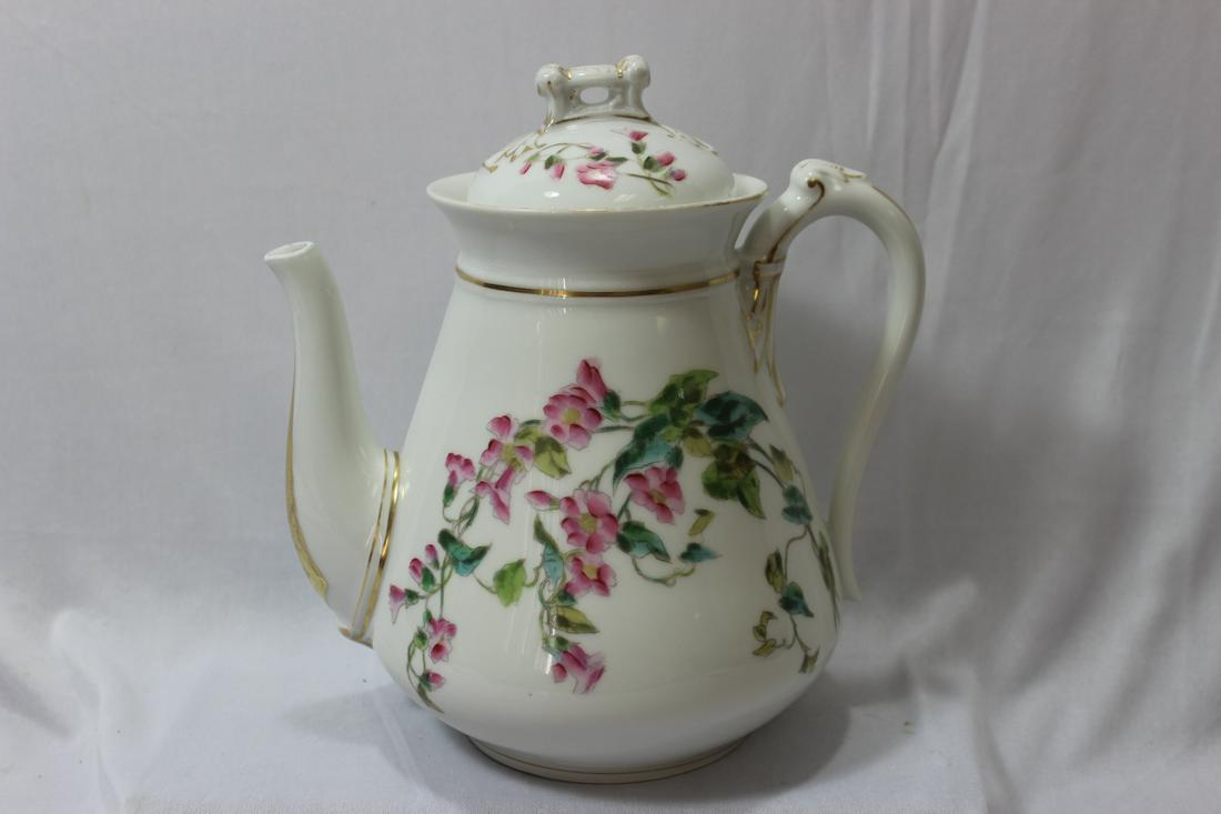 A Possibly Limoge Teapot: signed on the bottom - 9 inches tall