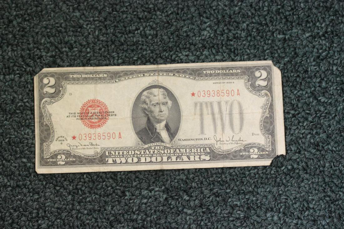 A 1928 Two Dollar Star Note: as shown
