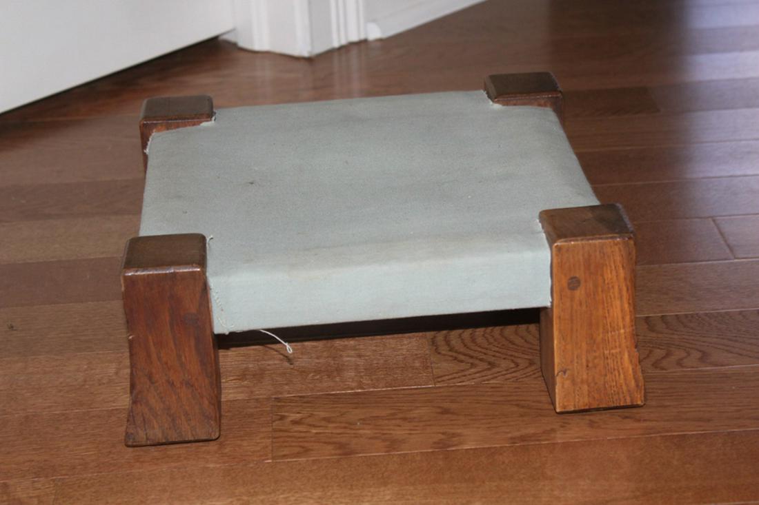 Antique American Gustav Stickley Monk Stool: Unsigned. Circa 1900s. 12" square x 4 2/3" height.