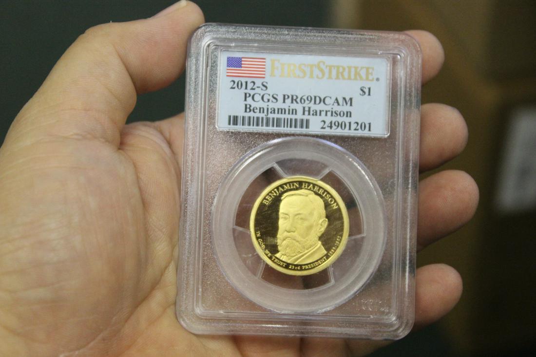 A PCGS Graded 2012-S $1.00 Coin: Benjamin Harrison- PR69DCAM