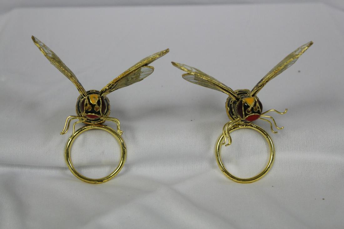 Pair of Enamel Napkin Rings by Kim Seybert: as shown
