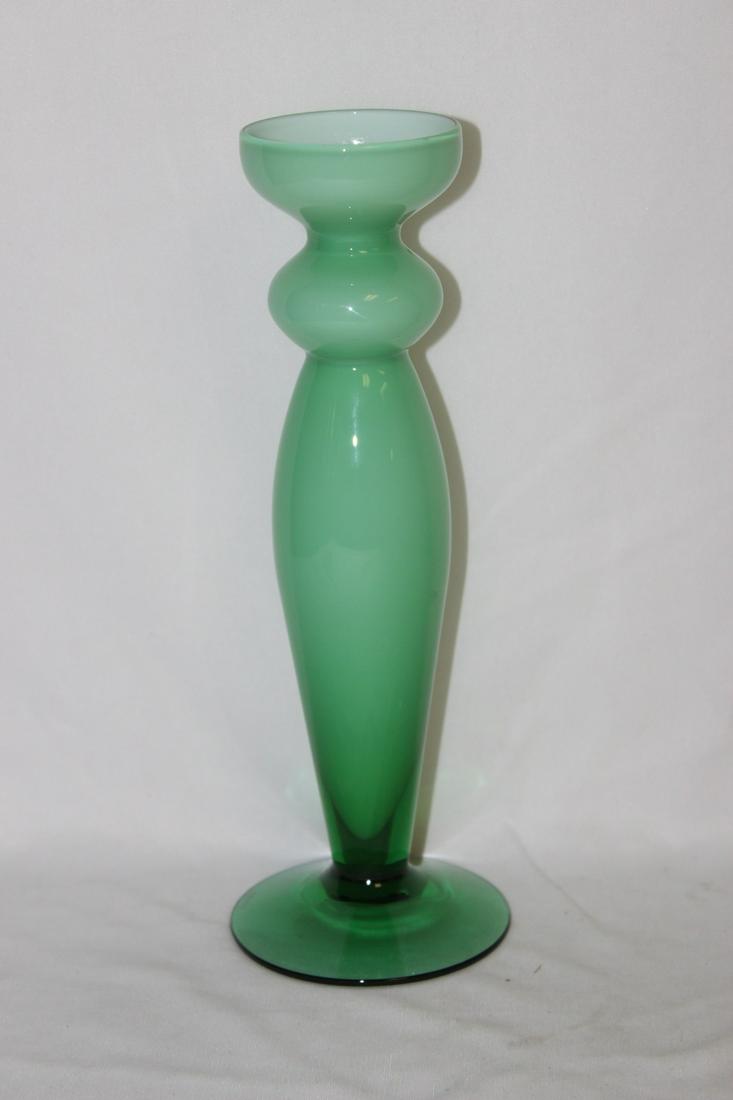 A Signed Orrefors Art Glass Two Tone Vase: 10 3/8" tall