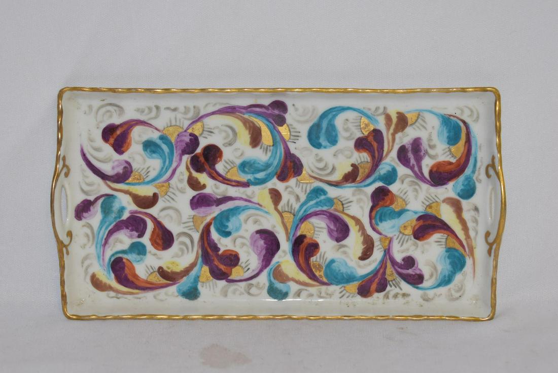A Bavarian Ceramic Tray: 8" x 4"