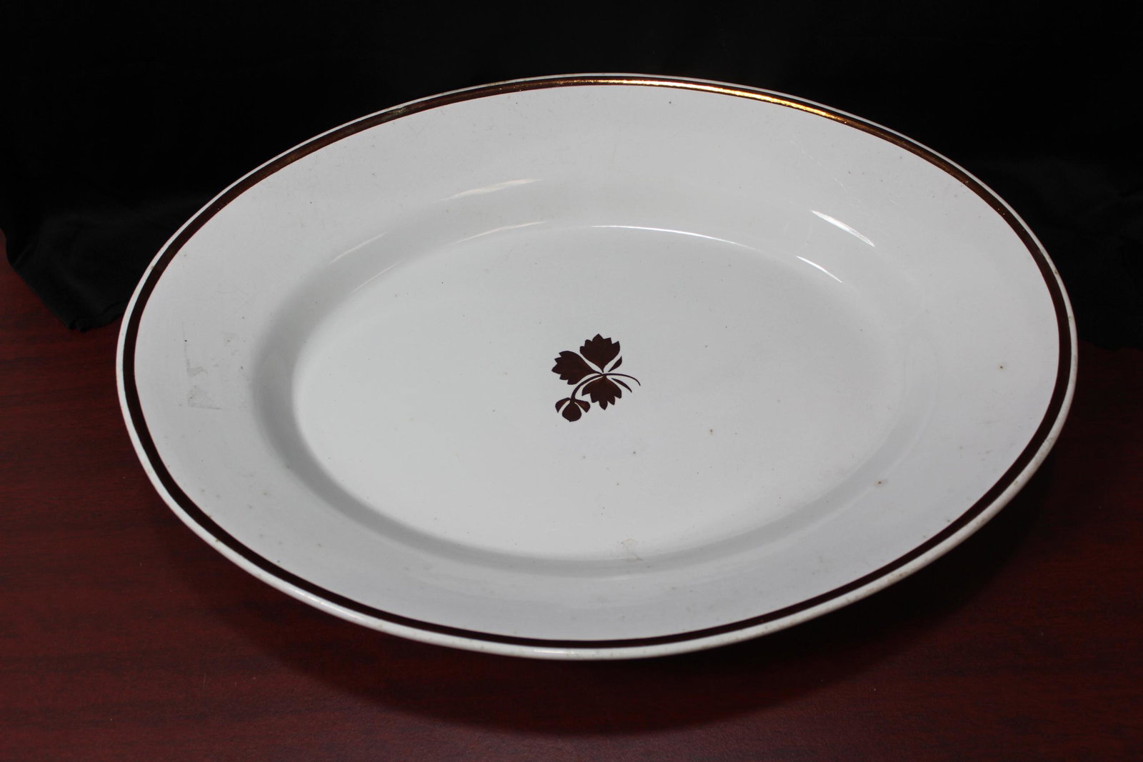 An Ironstone Leaf Platter: Made in England - antique - probably 19th century - 16 1/2" in diameter