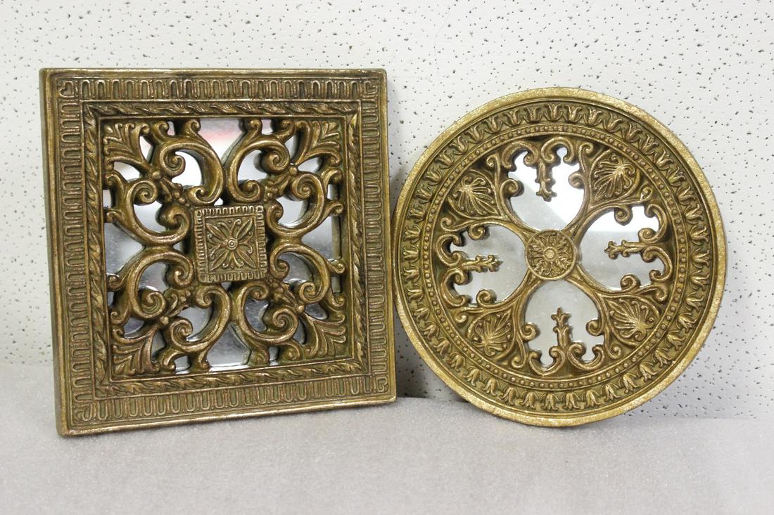 Lot of Two Wall Hangers: 8 1/4" square