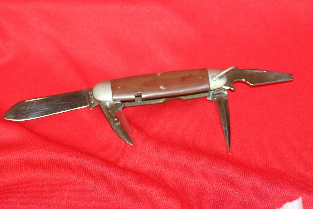 A Case Tested XX Pocket Utility Knife: 3 3/4" unfolded - I believe this is an old piece - wood handle