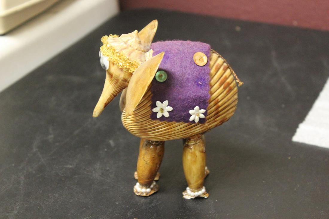 An Elephant - Made out of Seashell: 4" long