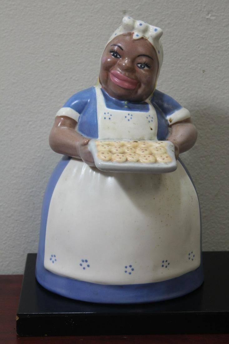 A Black Mama Ceramic Cookie Jar: 11 1/2" tall
