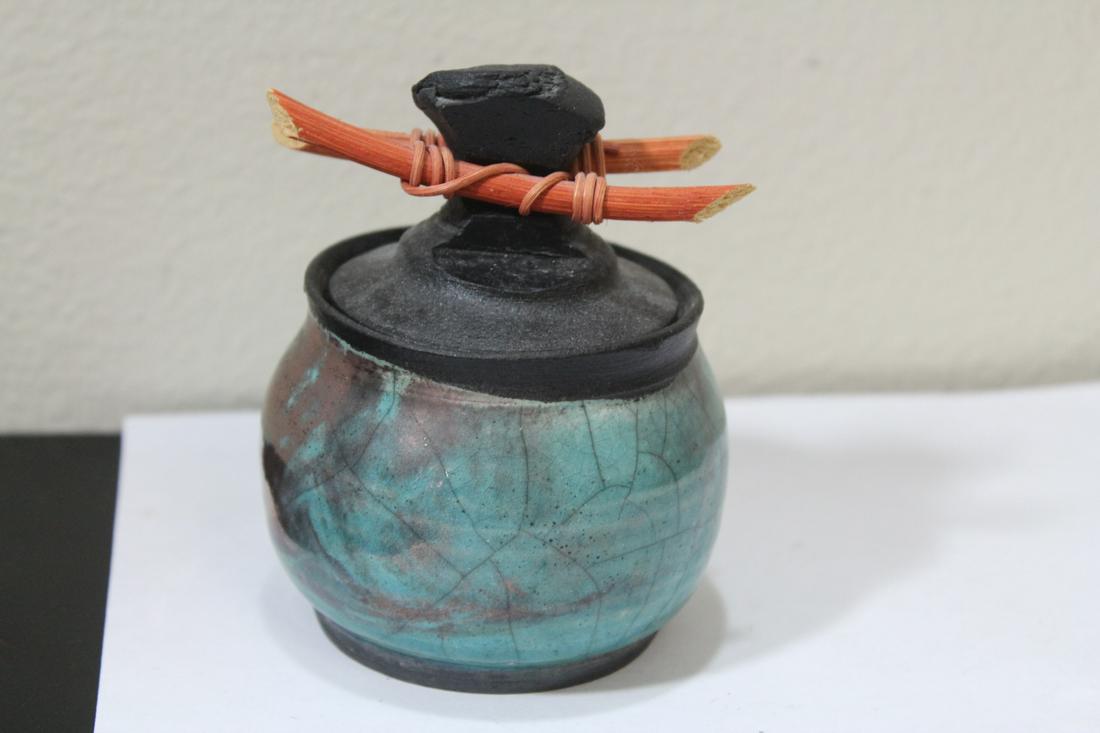 A Signed Japanese? Or Japanese Style Bottle: ceramic construction - overall= 4 1/8" tall