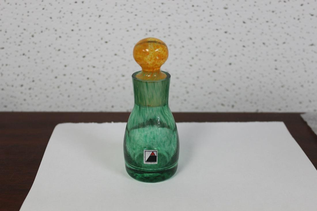 A Czech Republic Perfume Glass Bottle: 4 1/2" tall