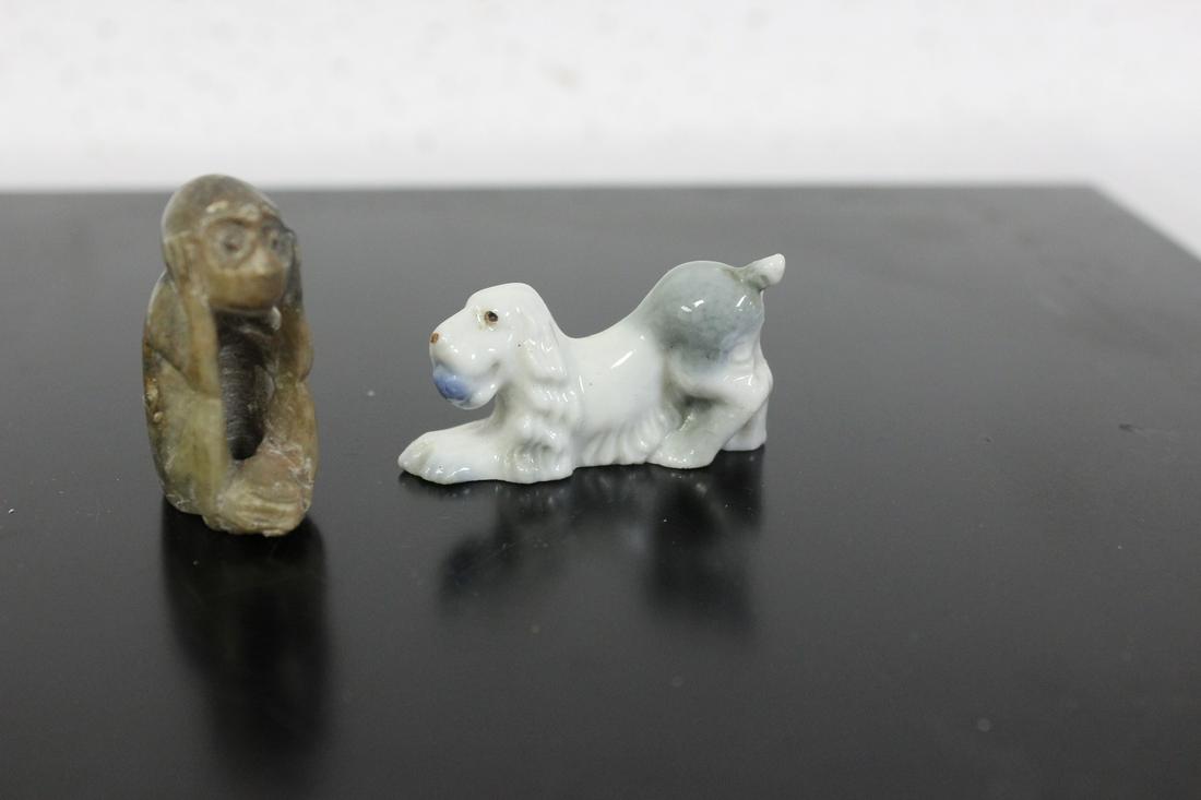 Two Miniature Animals: Longer= 1 7/8" - one marked Poland