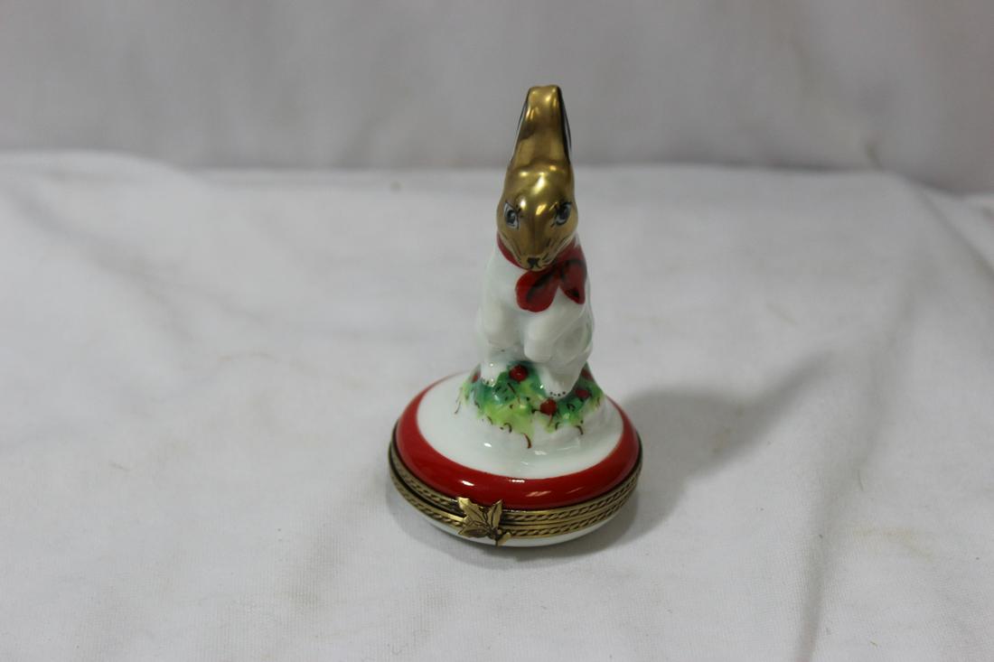 A Charmart Limoge Trinket Box: handpainted - 3 3/4" tall
