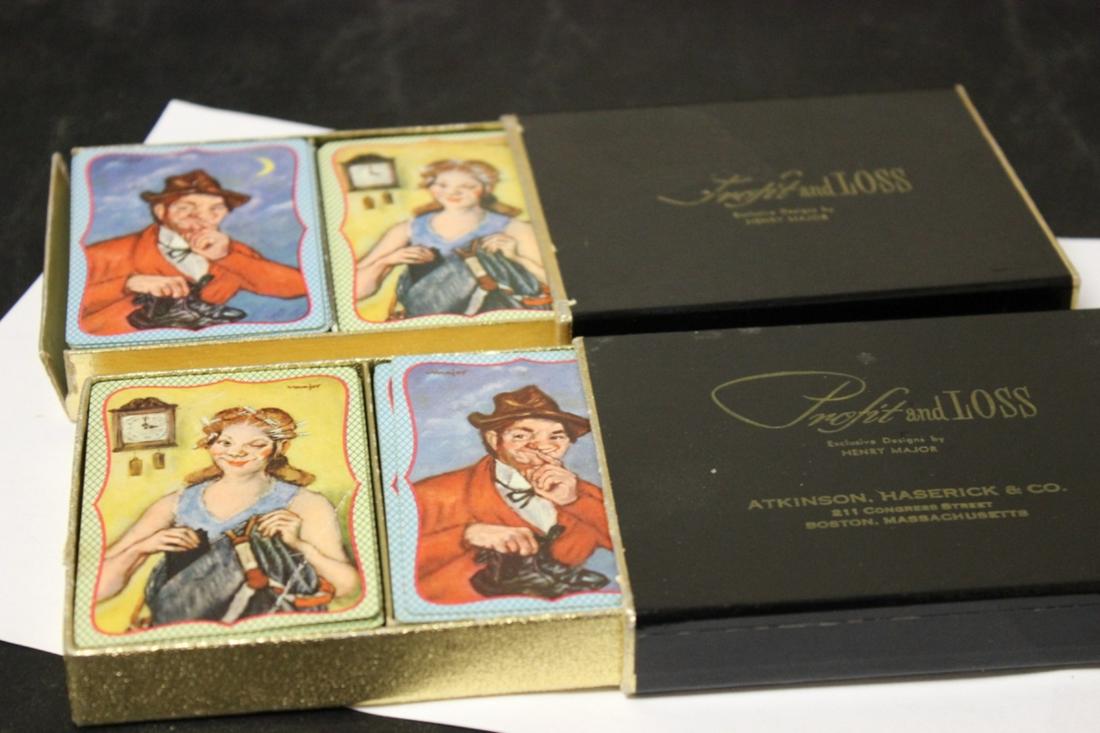 Gay Philosopher and Wife Playing Cards: Lot of 4 decks - boxed - rare