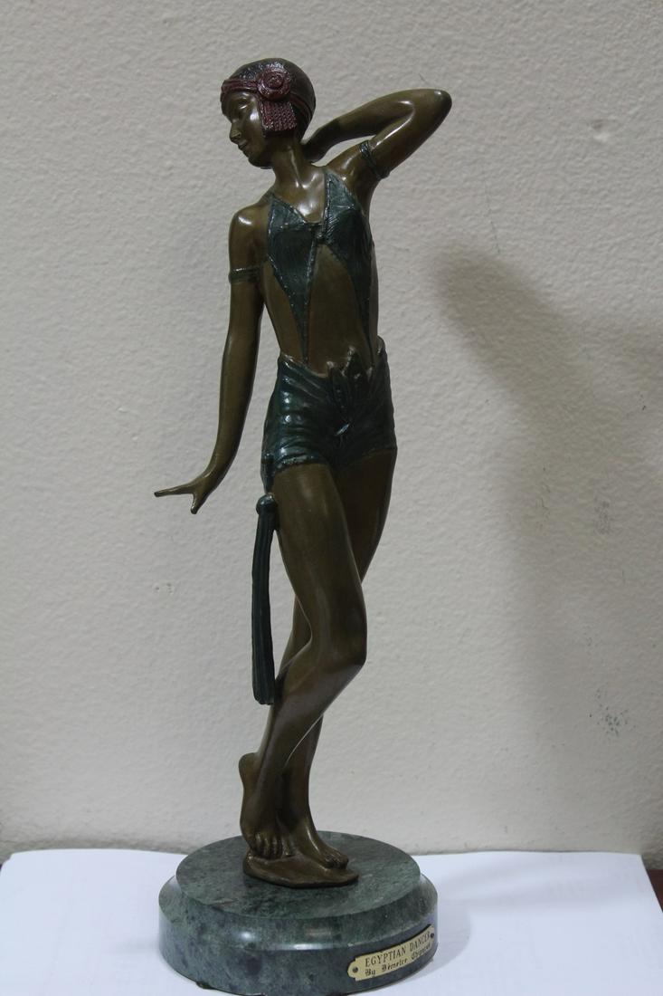 A Bronze Figurine - Egyptian Dancer: by Demetre Chiparus - 13 3/4" tall