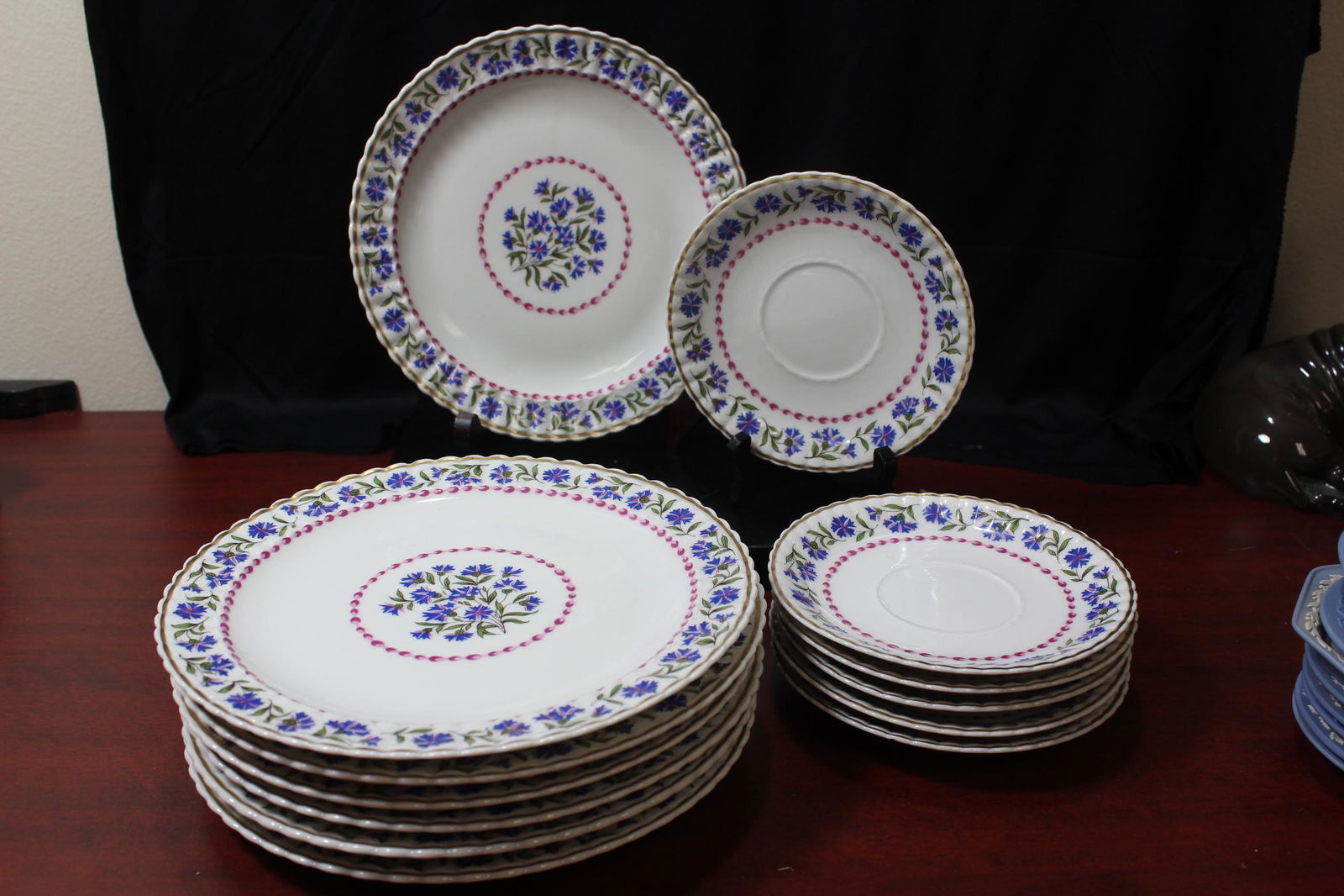 2 Sets of China: 7 plates and 6 saucers - from the Limoge's Company L. Bernardaud and Company - Larger= 8 1/2" in diameter