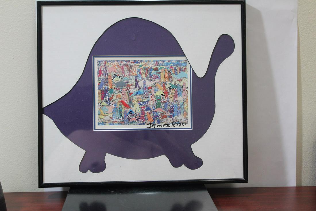 A Signed James Rizzi Seriograph: 3-D artwork - overall= 16 1/4" x 14 1/4"
