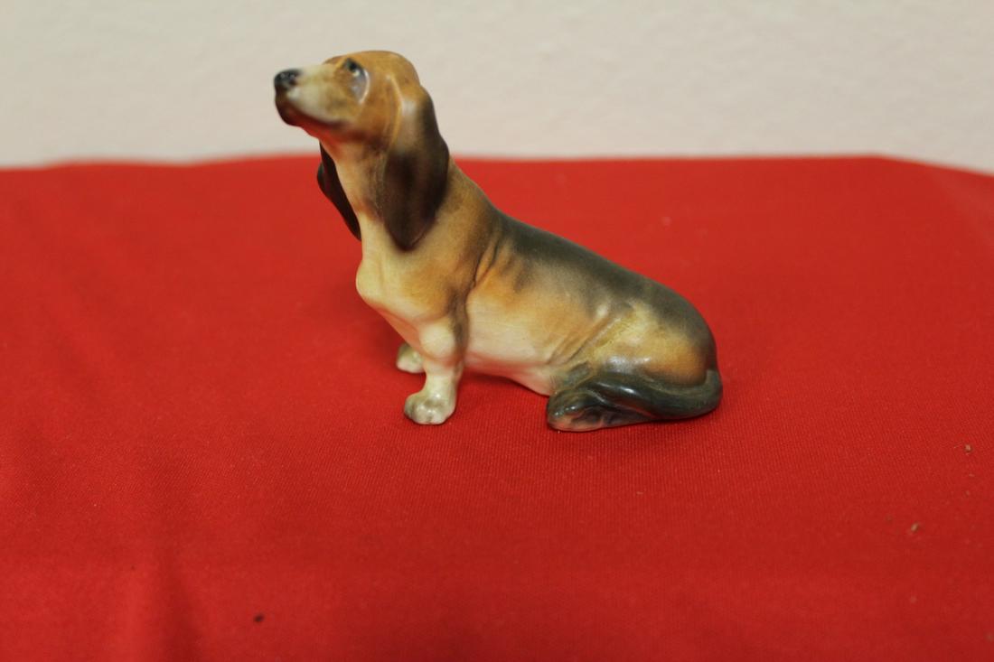 A Ceramic Basset Hound: 3" tall x 3" long