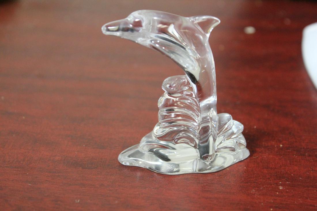 A Small Glass Dolphin: 2 7/8" tall