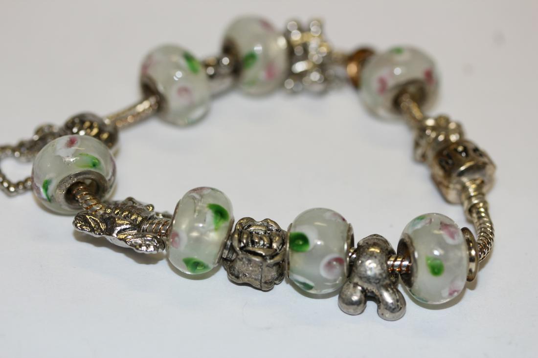 A Sterling Pandora Bracelet: marked Pandora