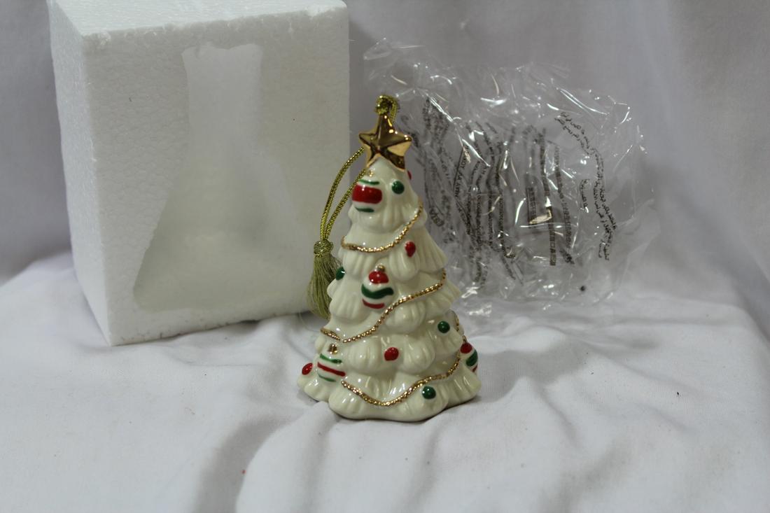 A Lenox Porcelain Christmas Ornament: approximately 4 1/2" tall - boxed