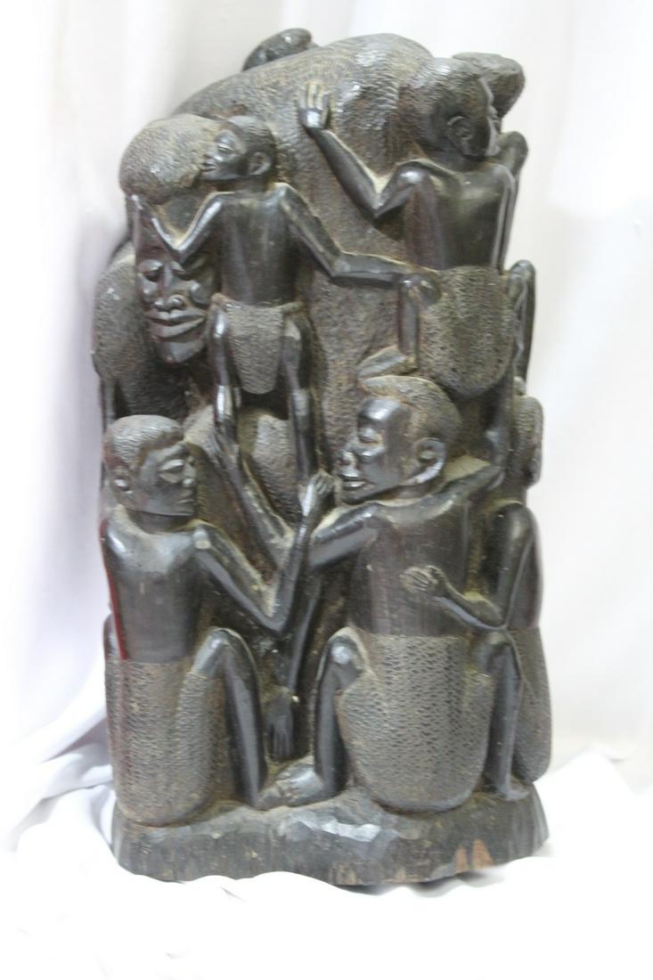 A Heavy African Exotic Wood Statue: 13 5/8" tall