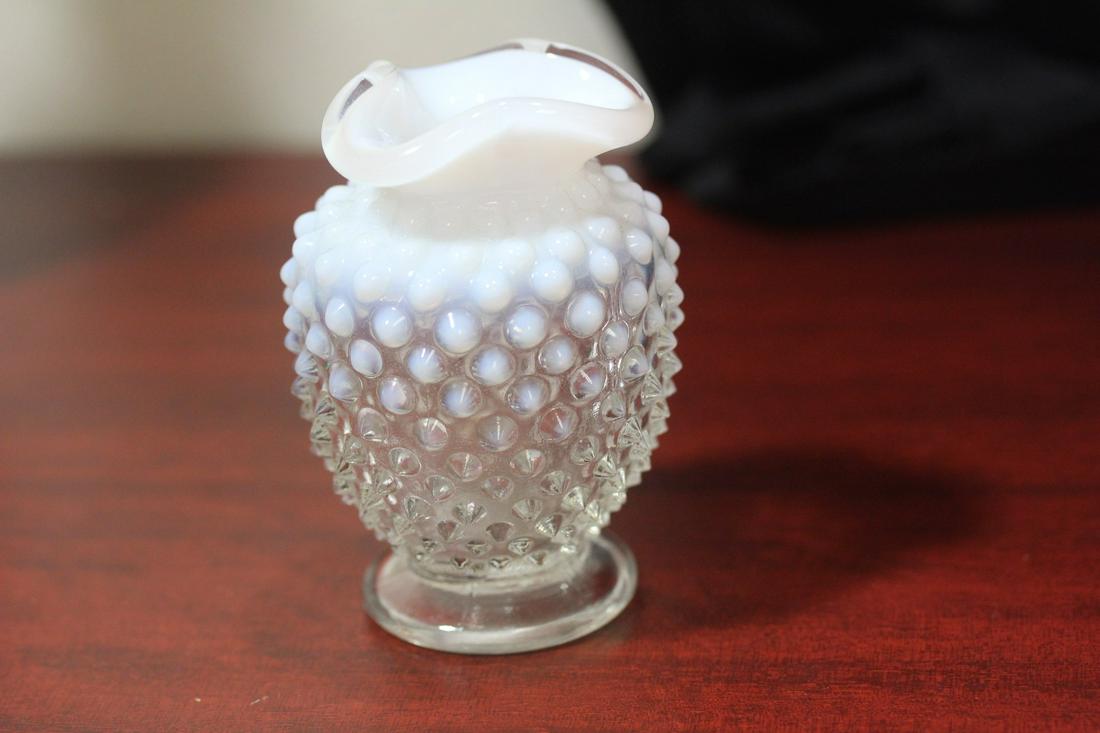 A Small Hobnail Glass Vase: 3 1/2" tall
