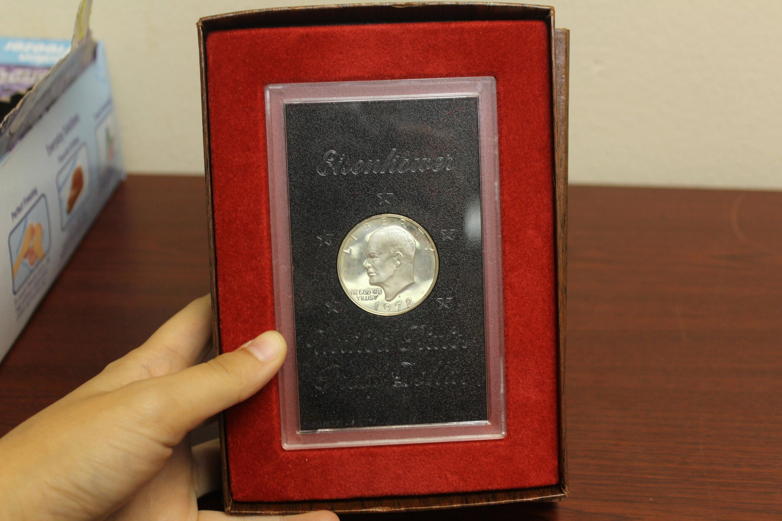 Proof IKE Dollar: cased and boxed