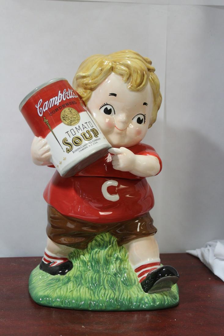 A Campbell Cookie Jar: Please note: one small paint loss as shown - 13" tall
