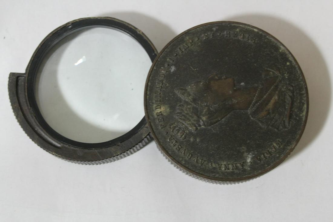 An Unusual Magnifying Glass: looks old, but exact age is unknown - 3" in diameter when closed