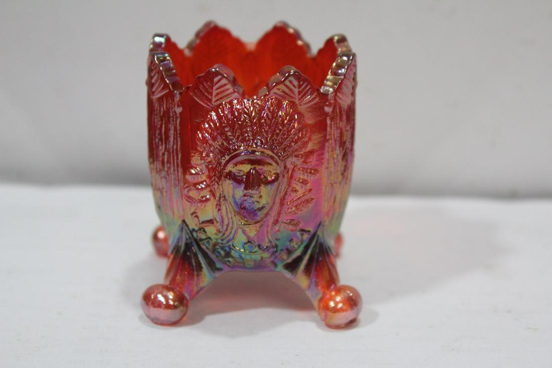 A Pittsburg 1903 Glass Toothpick Holder: 2 1/2" tall - chief design
