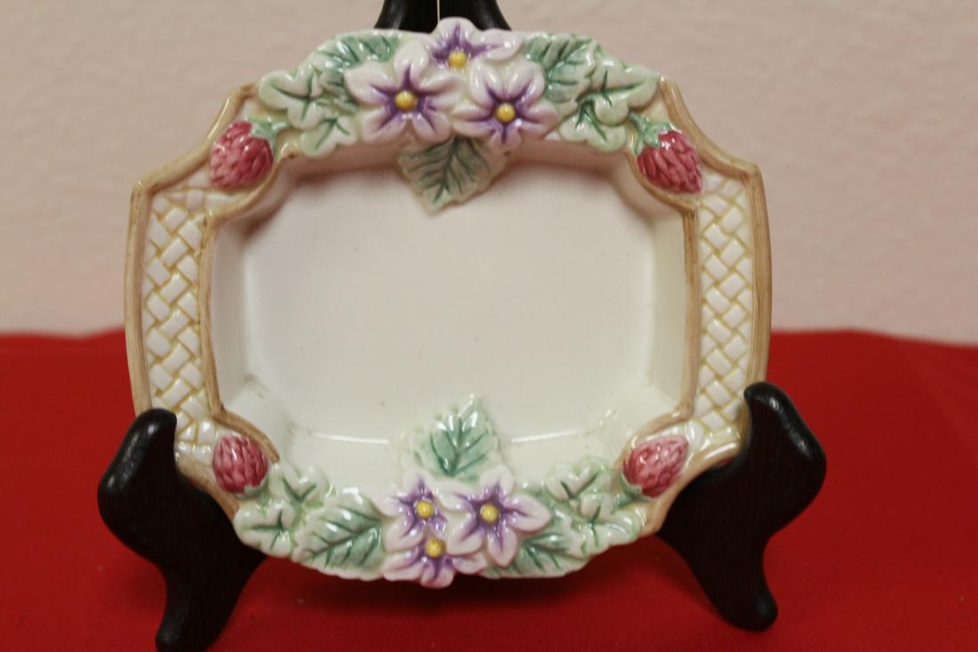 A Fitz and Floyd Flower Candy Dish: 5 1/2" in diameter