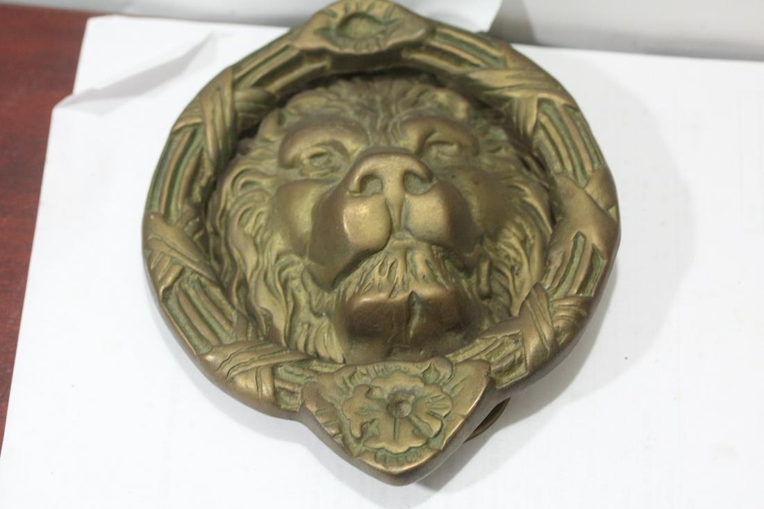 A Brass or Bronze Door Knocker: 7 inches a cross
