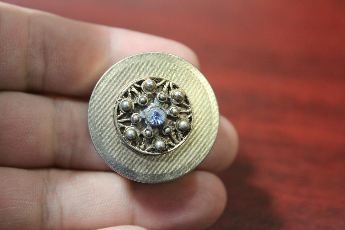 A Metal Pill Box: 1 1/8" across