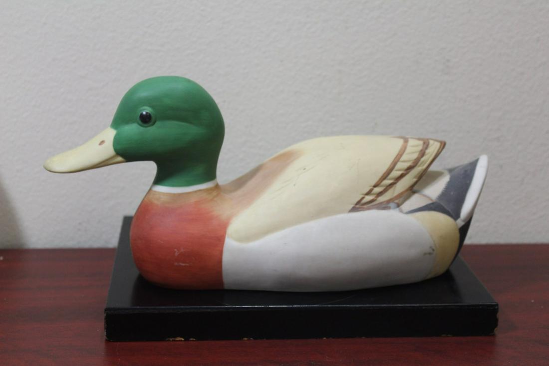 A Schmidt Ceramic Duck Music Box: duck form - it works - 12 1/2" long