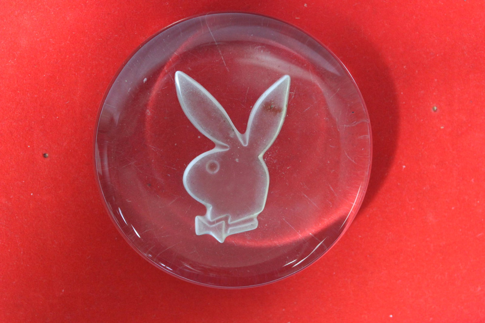 A Playboy Glass Paperweight: 3 1/4" in diameter