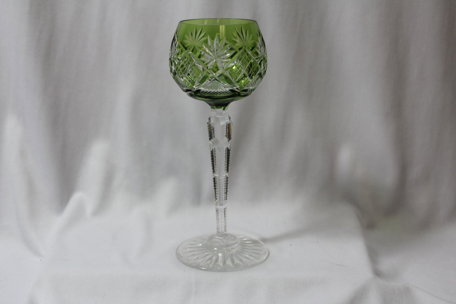 A Cut Glass Goblet: 8" tall