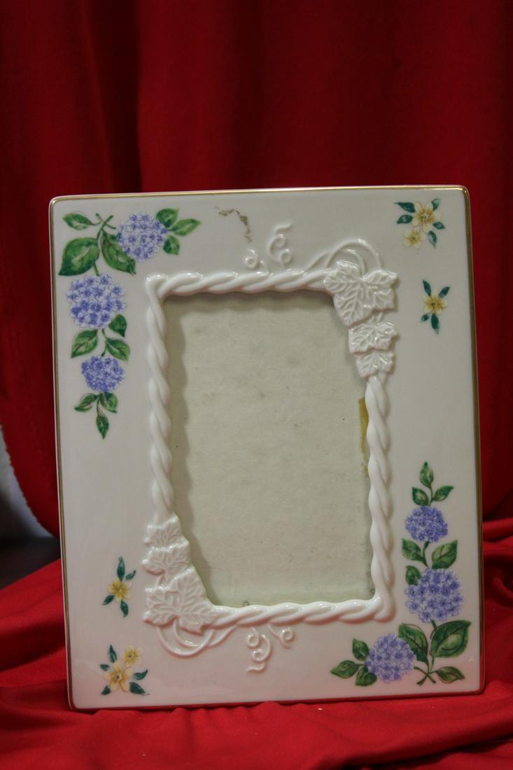 A Ceramic Lenox Picture Frame: overall= 8 3/4" x 7"