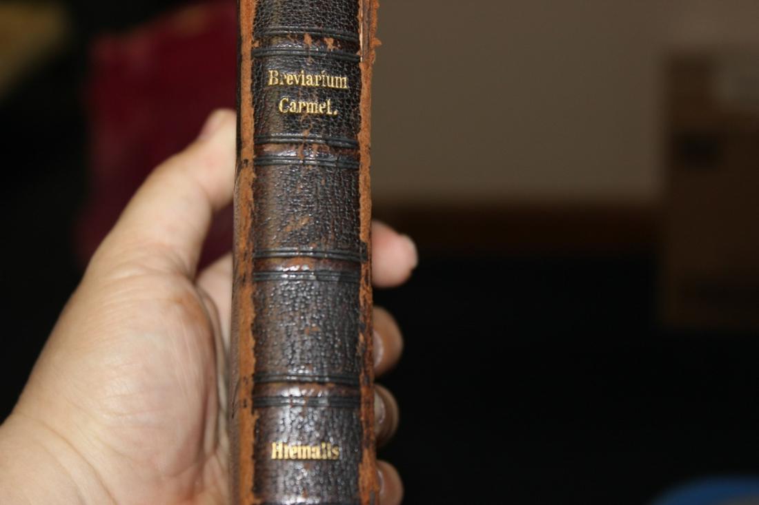 A Leather Bound Book - Brevarium Carmel: Printed in 1938 in Belgium